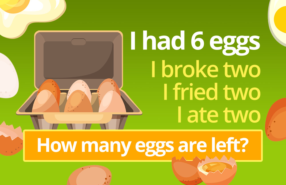 I had 6 eggs, I broke 2, cooked 2, ate 2 - Riddle