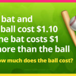 A bat and a ball cost $1.10 The bat costs $1 more than the ball. How much does the ball cost?