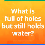 What is full of holes but still holds water?