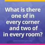 What is there one of in every corner and two of in every room?