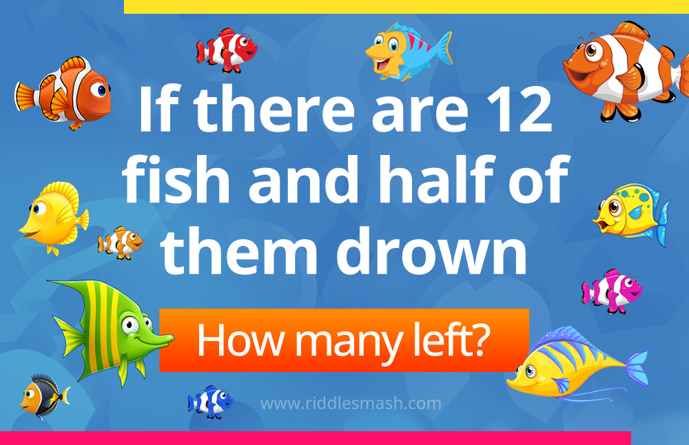 If there are 12 fish and half of them drown, how many are there?