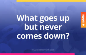 What comes down but never goes up?