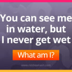 You can see me in water, but I never get wet. What am I?