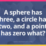 A sphere has three, a circle has two, and a point has zero what?