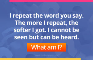 I repeat the word you say. The more I repeat, the softer I got. I cannot be seen but can be heard. What am I?