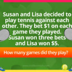 Susan and Lisa decided to play tennis against each other. They bet $1 on each game they played. Susan won three bets and Lisa won $5. How many games did they play?