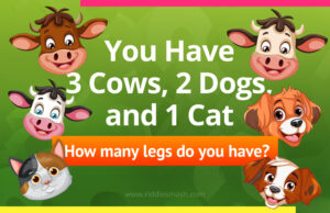 You Have 3 Cows, 2 Dogs, and 1 Cat. How Many Legs Do You Have?