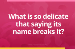 What is so delicate that saying its name breaks it?