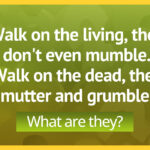 Walk on the living, they don't even mumble. Walk on the dead, they mutter and grumble. What are they?