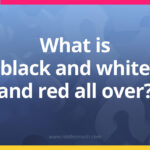 What is black and white and red all over?