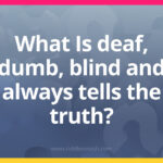 What Is deaf, dumb, blind and always tells the truth?