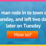 A man rode in to town on Tuesday, and left two days later on Tuesday.