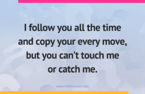 I follow you all the time and copy your every move, but you can't touch me or catch me.