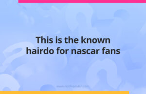This is the known hairdo for nascar fans.