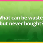 What can be wasted but never bought?