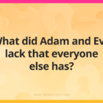 What did Adam and Eve lack that everyone else has?