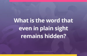 What is the word that even in plain sight remains hidden?
