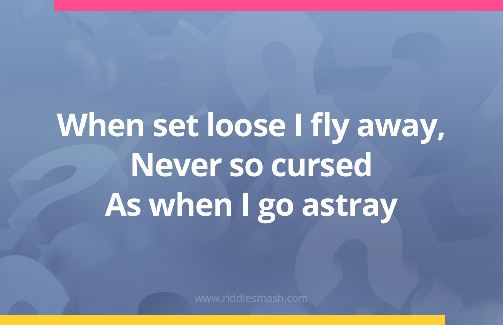 When set loose I fly away, Never so cursed As when I go astray.