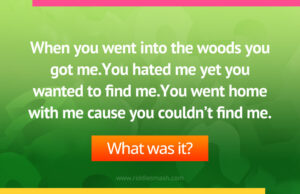 When you went into the woods you got me.You hated me yet you wanted to find me.You went home with me cause you couldn’t find me.