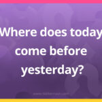 Where does today come before yesterday?