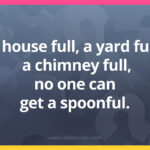 A house full, a yard full, a chimney full, no one can get a spoonful.