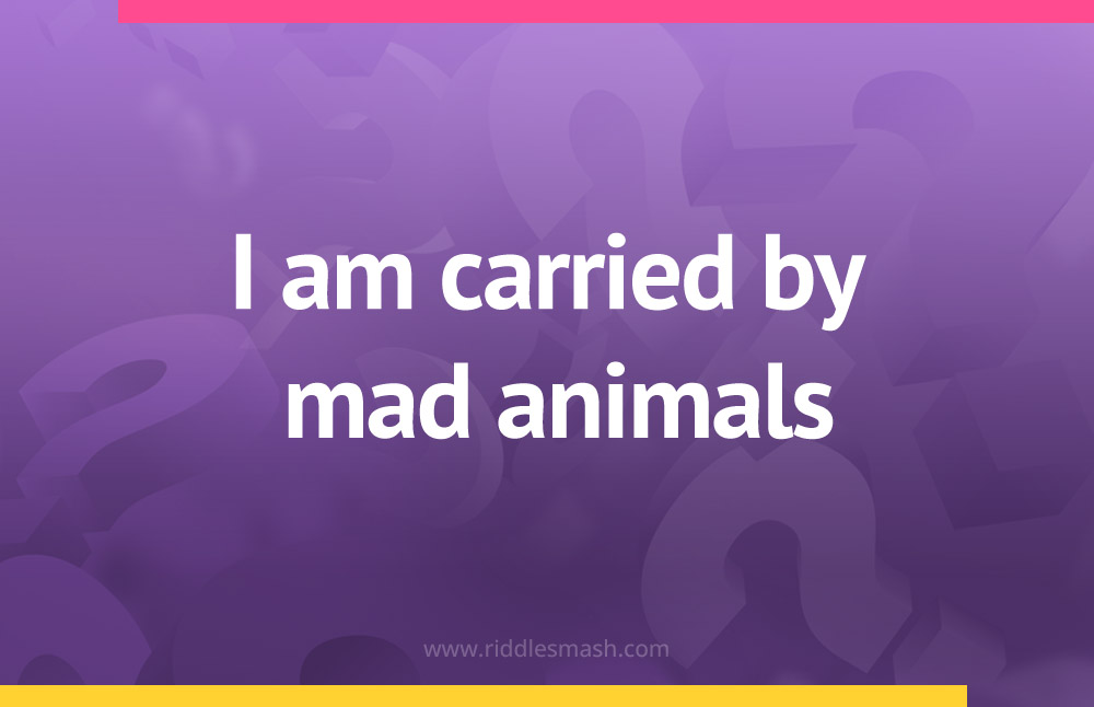 I am carried by mad animals.
