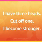 I have three heads. Cut off one, I become stronger. Cut off two, I become ten.