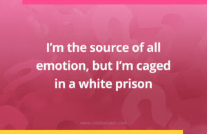I'm the source of all emotion, but I'm caged in a white prison.