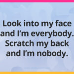 Look into my face and I'm everybody. Scratch my back and I'm nobody.