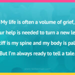 My life is often a volume of grief, your help is needed to turn a new leaf. Stiff is my spine and my body is pale. But I'm always ready to tell a tale.