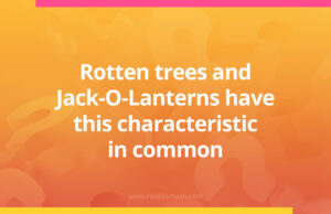 Rotten trees and Jack-O-Lanterns have this characteristic in common.