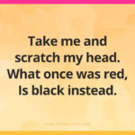 Take me and scratch my head. What once was red, Is black instead.