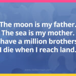 The moon is my father. The sea is my mother. I have a million brothers. I die when I reach land.