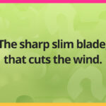 The sharp slim blade, that cuts the wind.