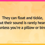 They can float and tickle, but their sound is rarely heard unless you're a pillow or bird.