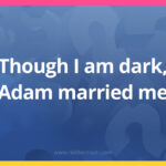 Though I am dark, Adam married me.