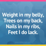 Weight in my belly, Trees on my back, Nails in my ribs, Feet I do lack.