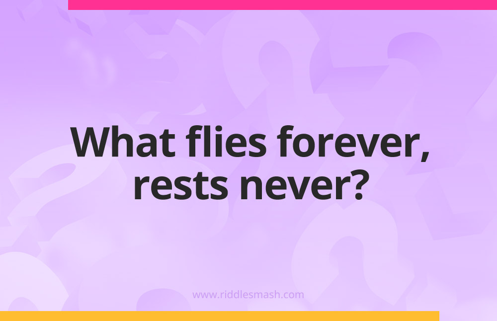 What flies forever, rests never?