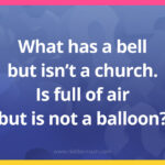 What has a bell but isn't a church. Is full of air but is not a balloon?
