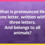 What is pronounced like one letter, written with three letters. And belongs to all animals?
