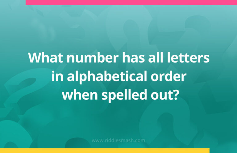 What number has all letters in alphabetical order when spelled out ...