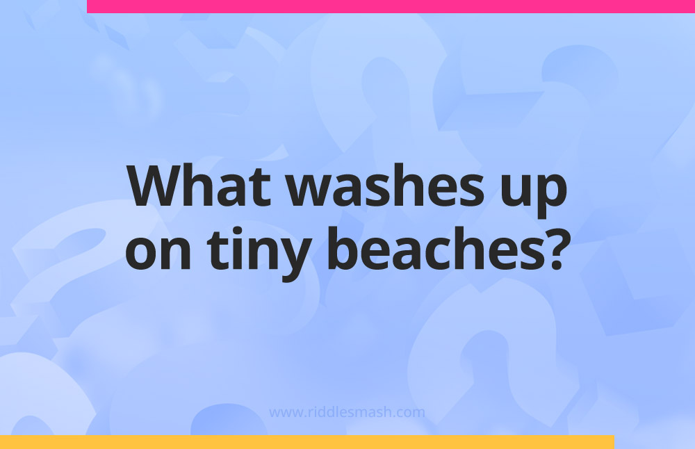 What washes up on tiny beaches?