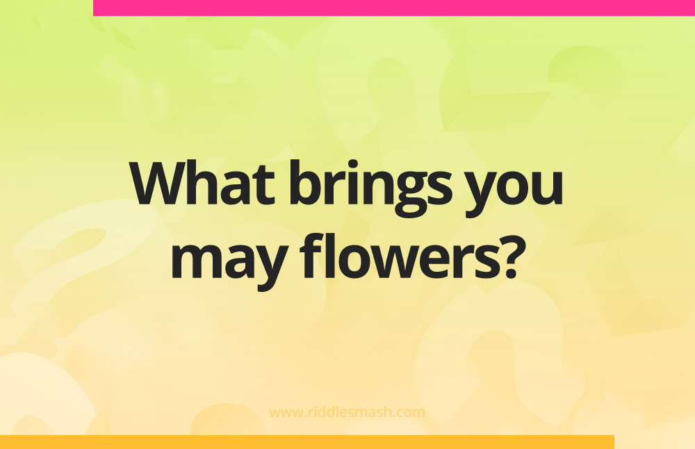 What brings you may flowers?