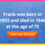 Frank was born in 1933 and died in 1946 at the age of 75. How can this be?