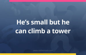 He’s small but he can climb a tower.