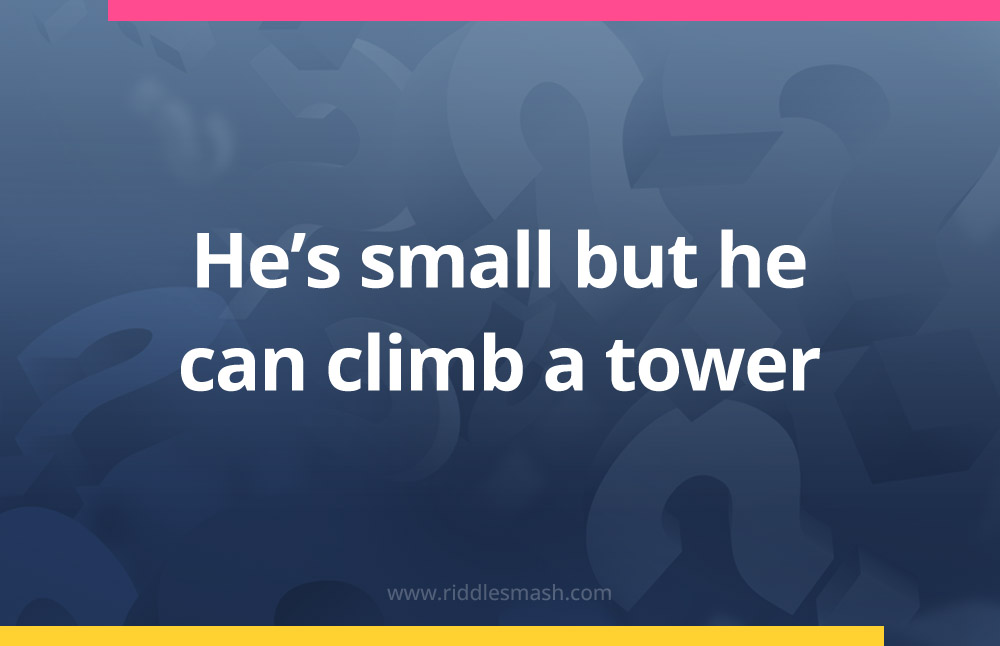 He’s small but he can climb a tower.