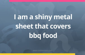 I am a shiny metal sheet that covers bbq food.