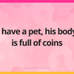 I have a pet, his body is full of coins.