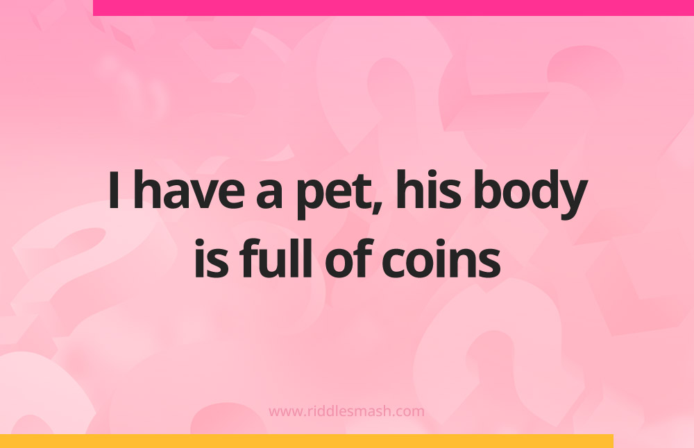 I have a pet, his body is full of coins.