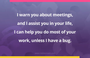 I warn you about meetings, and I assist you in your life, I can help you do most of your work, unless I have a bug.